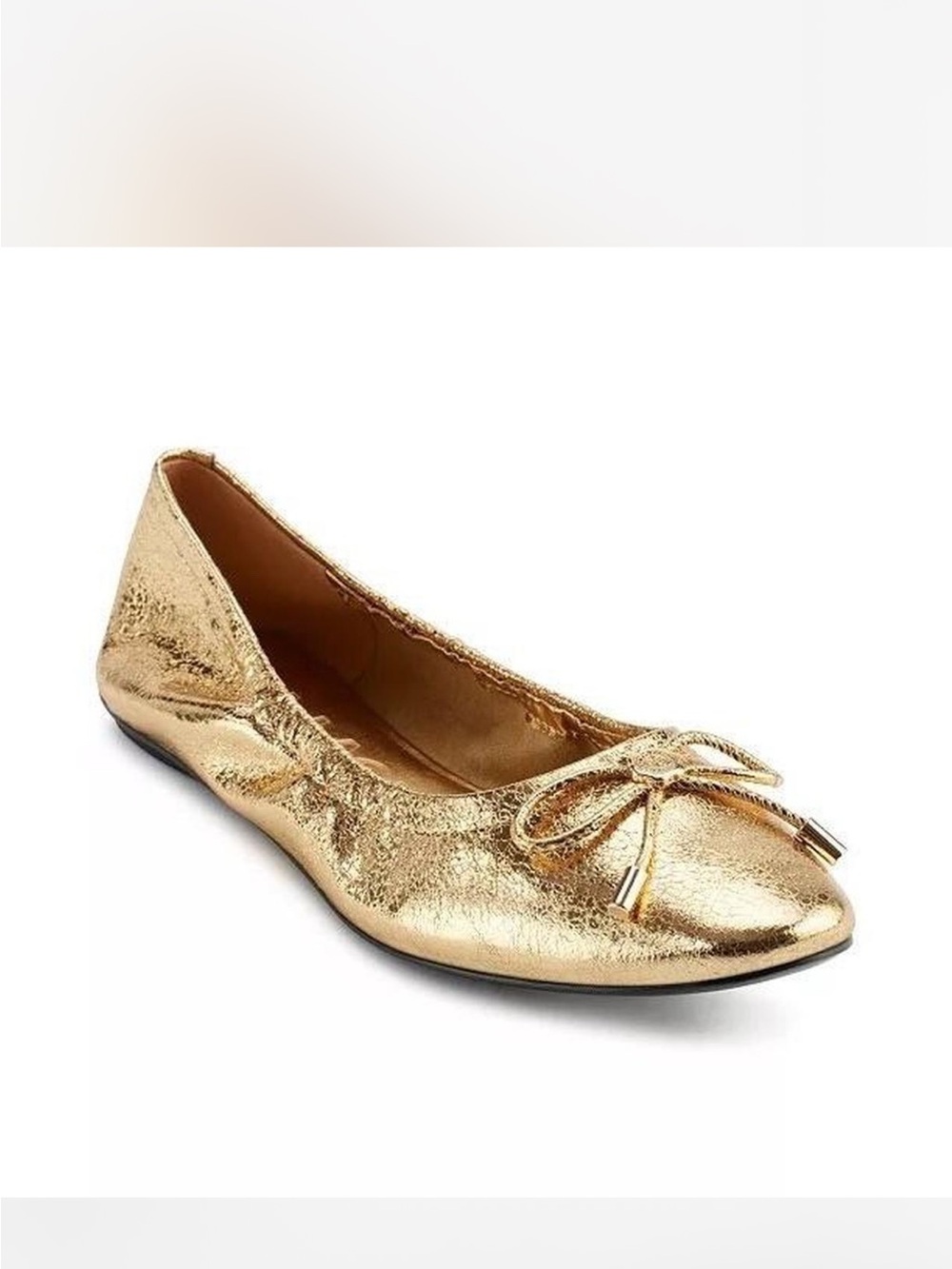 Karl Lagerfeld Paris Velma Gold Bow Ballet Flat